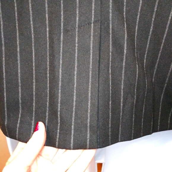 Banana Republic Aria Black Flannel Pin Stripe Blazer - Picture 9 of 14